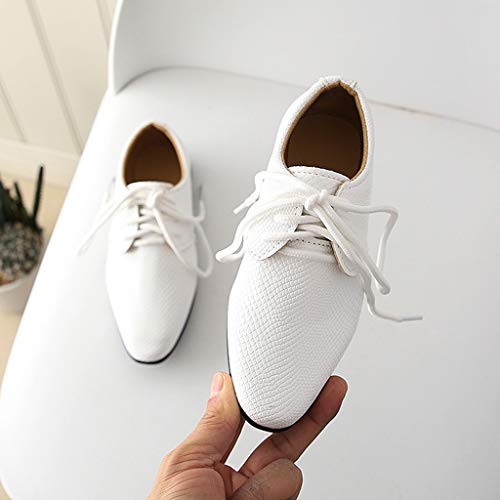 Flats For Wedding Party School Uniform Shoes Baby Boy Girl Lace Up Leather Sneakers Rubber Sole Baptism Dress Shoes White #TOP1