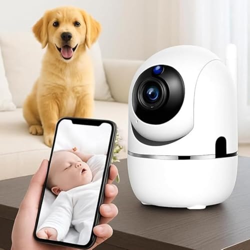 Câmera de Segurança Baba Eletrônica HD Wi-Fi com Visão Noturna, Detecção de Movimento, Áudio Bidirecional, Panorâmica 360°, Alerta de Movimento no Celular para Bebês, Pets e Idosos Premium