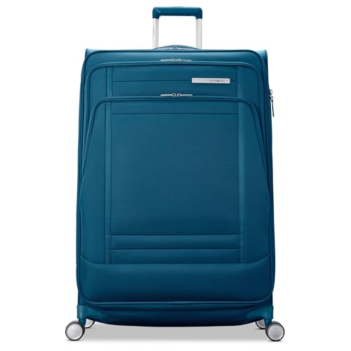 Image of Samsonite UpLIFT Lightweight Large Checked Softside Luggage with Spinner Wheels - Expandable - Airline-Approved, Polyester Soft Suitcase for Ultra Light Travel - Cerulean Blue