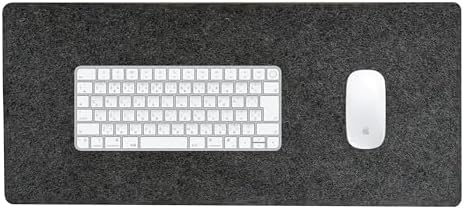 （03:30時点） amesoba さらさら質感 ウール デスクマット 羊毛 天然素材 チクチク低減版 厚さ4mm (ダークグレー, 30cm×60cm)