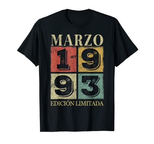 29 Años Cumpleaños Marzo 1993 Hombre Mujer Marzo 1993 29 Camiseta