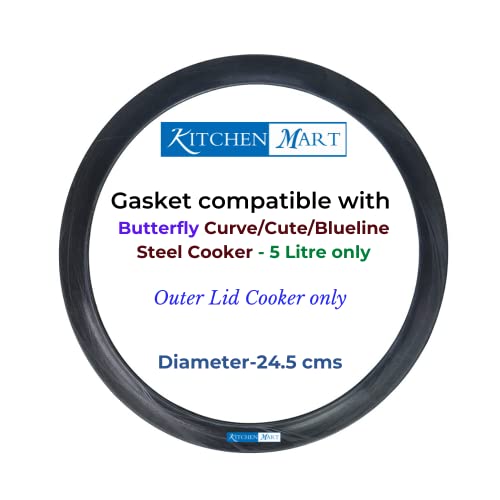 Kitchen Mart Gasket compatible with Butterfly Outer Lid Pressure cooker (For Steel Cookers, 5