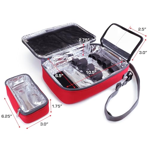 Image of USA GEAR Diabetes Travel Case for Diabetes Care Supplies Fits Insulin Syringes, Blood Sugar Monitor, Glucose Tablets - Highly Visible Diabetic Medication Organizer with Insulated Interior (Bag Only)