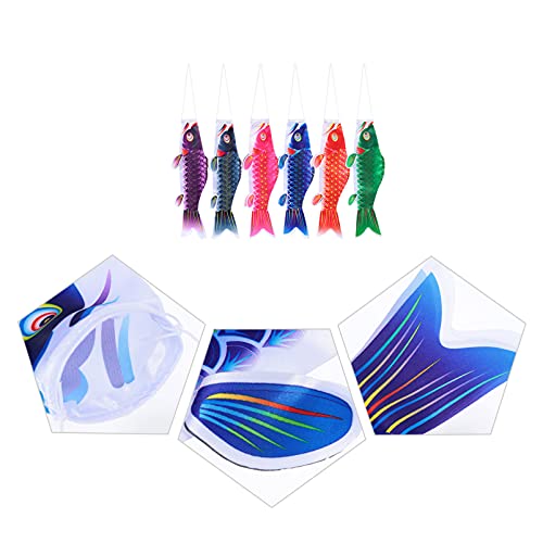 DOITOOL 6 peças de biruta japonesa de carpa biruta de peixe girador bandeira de peixe kite Koinobori