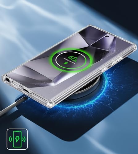 FNTCASE Etui do Samsung S24 Ultra: Etui Galaxy S24 Ultra odporne na żółknięcie - wytrzymałe, trwałe, odporne na wstrząsy etui chroniące przed upadkiem, z ekranem i osłoną aparatu, przezroczyste