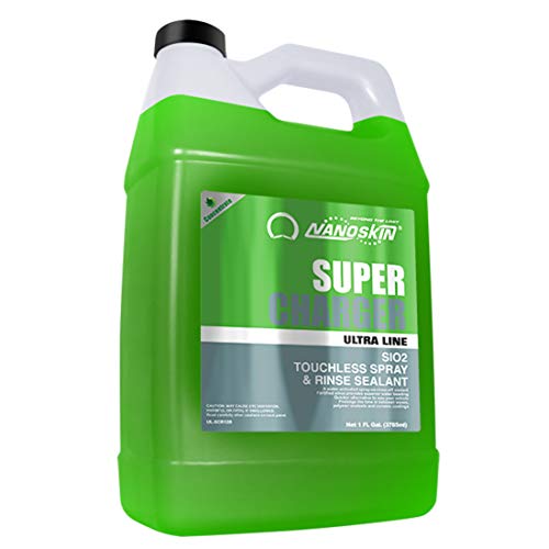 Nanoskin Ultra Line SUPER CHARGER SiO2 Touchless Spray-On/Rinse-Off Sealant 1 Gallon - Car Wash Paint & Glass Spray for Car Detailing | Safe for Cars, Trucks, Motorcycles, RVs & More | 100:1 Dilution 