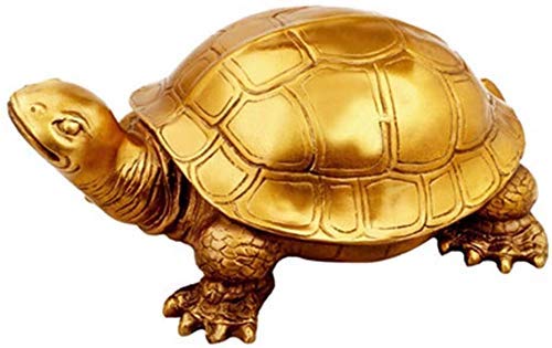 IUokLU Chinese Handmade Feng Shui Brass Turtle Statues Home Decorative Ornament Collectible Longevity Turtle Figurine Money Turtle Attract Wealth and Good Luck Sculpture 0728