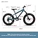 BKNROIHB 20 Inch Fat Tire Bike Adult 7 Speed Mountain Bike, Dual Disc Brakes, High Carbon Steel Frame, Front Suspension, Mountain Buggy, City Commuter City Bike, Fat Tire Bike(Blue)