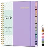 Academic Planner 2026-2027, Weekly and Monthly Calendar Planner from July 2026 - June 2027, 8.5' x 11' A4 Large Daily Agenda Book with Tabs, Flexible Cover, College School Organizer for Student Teacher, Purple