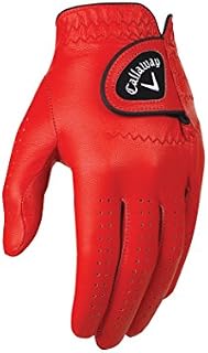 Callaway Golf Men's OptiColor Leather Glove, Red, Medium/Large, Worn on Left H