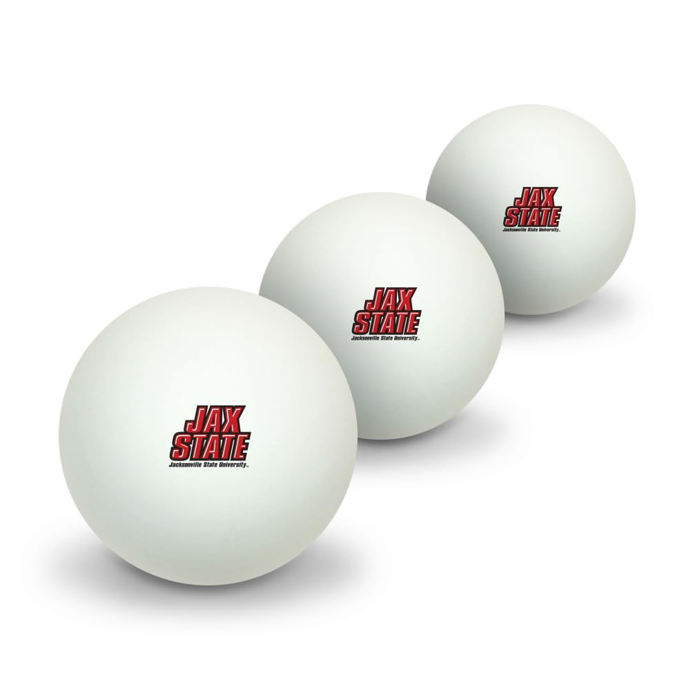 GRAPHICS & MORE Jacksonville State University Primary Logo Novelty Table Tennis Ping Pong Ball 3 Pack