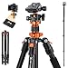 Produktbild K&F Concept Kamera Stativ, Tripod mit 360°Kugelkopf, Tragbares Stativ für DSLR Canon Nikon Sony, Aluminium Fotostativ Einbeinstativ K255A4+BH-28L
