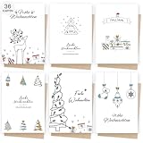 AmzLinkal Weihnachtskarten mit Umschlag set 36, weihnachten karten, weihnachtskarten aquarell, Neujahrskarten 2025 für Familie, Freunde, Kollegen & Geschäftskunden