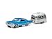 1967 Chevrolet Impala Sport Sedan Blue & Airstream Trailer Bambi 16' Hitch & Tow Series 1 1/64 by Greenlight 32010A