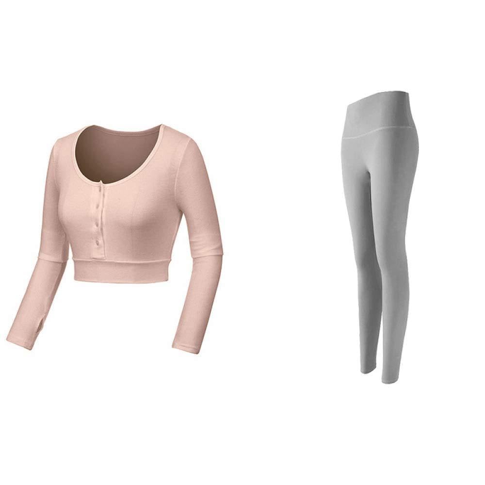 Costume deux pièces yoga gym crop top manches longues rouge taille S pour running