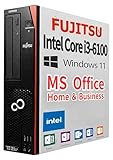 【整備済み品】【MS Office H&B 2024】デスクトップPC ESPRIMO Dシリーズ586/Core i3-6100/Win11 Pro/wajunのWIFI/Bluetooth/DVD-RW/16GB/512GB SSD