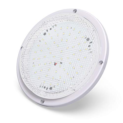 RV Trailer Camper 1000 Lumen 5th Wheel White 8.5" Round Scare Porch 12V LED Light (LED Light 1000 Lumen) by Leisure LED - Used condition - US$19.68