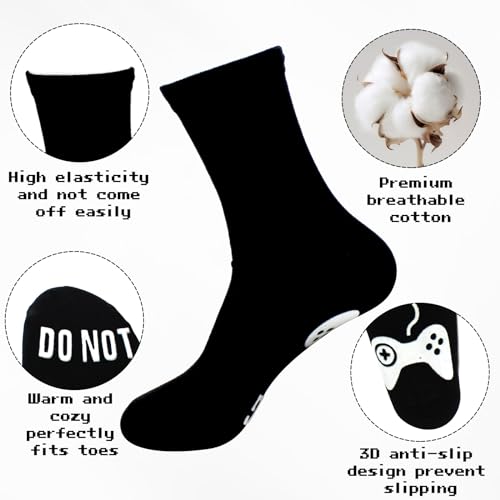 Novelty Gamer Socks Hat, Funny Gamer Gifts Stocking Stuffers for Teens Boys Men Teenagers Black3