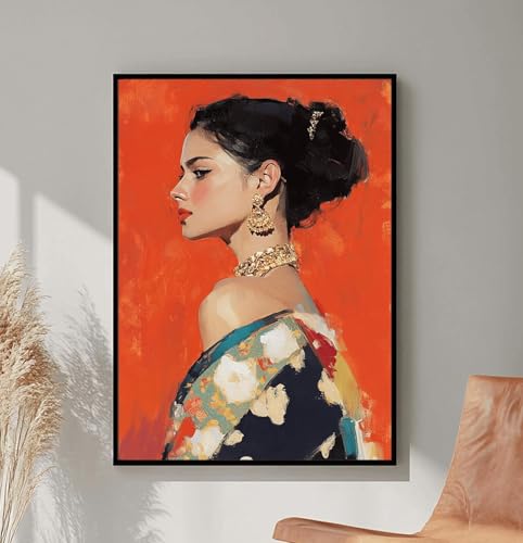 Toile indienne abstraite 50x75cm tableau contemporain haute definition