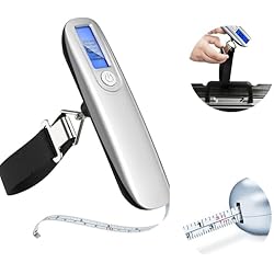 Bascula Maletas Media Markt Bascula Maletas Viaje + Cinta Metrica - Balanza Maletas Viaje Hasta 50 Kg, Controla Las Dimensiones Y Peso Maletas Viaje. Peso para maletas de viaje precisa y con Pantalla LCD. Accesorios de viaje.