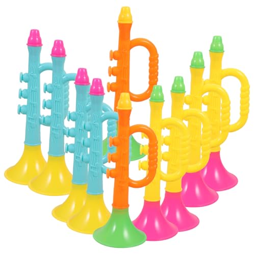 Abaodam 10 piezas Juguetes de Trompeta para Instrumentos Simulados de Educativos y Divertidos para Fiestas y Desarrollo Musical Temprano Color Aleatorio Color Aleatorio