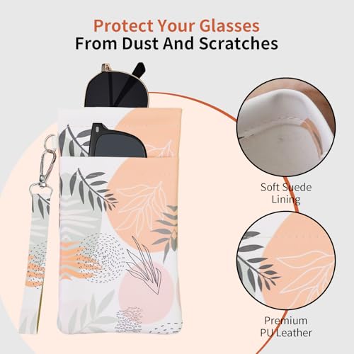 Image of Double Eyeglass Case Soft Dual Glasses Case for Women Men Travel Squeeze Top Sunglasses Cases Eyeglasses Pouch