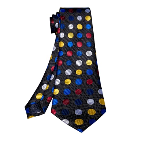 Image of 5PCS Mens Premium Silk Tie, Pocket Square, Cufflinks, Drilled Tie Ring and Lapel Pin Set for Wedding Groom Party