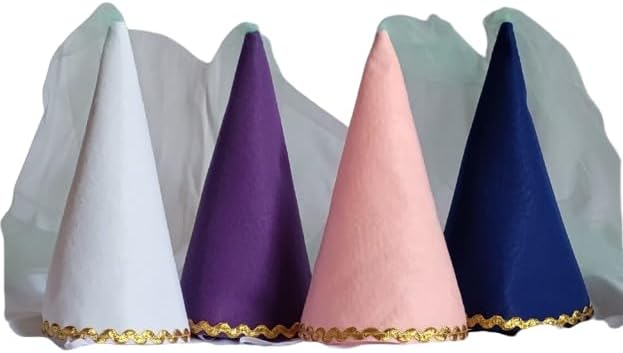 Felt Girls Soft Form Princess Cone Hat Renaissance Veil Medieval Tulle Dress-up Play Birthday Party Halloween-Age 3+