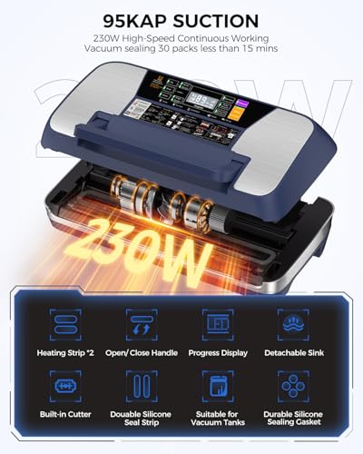 image for MZROT 95kpa Vacuum Sealer Machine, Commercial Full Automatic Food Seal