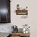 Emfogo Coat Hooks Mounted, Rustic Wood Coat Rack Mount Shelf with Hooks, Farmhouse Coat Rack with Shelf & Coat Hook for Entryway, Mudroom, Bedroom, Kitchen, Bathroom(Walnut)