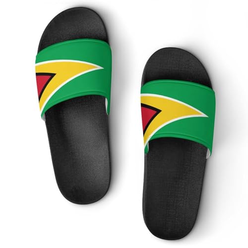 TAIZIYEAH Guyana Flag Beach Slippers for Women And Men Indoor & Outdoor Shoes 45