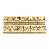 ZONEPACK Copper Brass Stamping Flexible Alphabet Number Symbol Character Stamp Mold Die, Letter Holder, Positioning Plate DIY for Hot Foil Stamping Machine (26pcs MEB Uppercase)