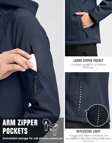 G Gradual Women's Fleece Lined Softshell Jacket Windproof Warm Light Waterproof Hooded Jacket for Women Winter/Fall/Spring4