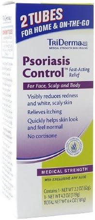 Triderma Md Psoriasis Control 6.4 Oz(2 Tubes | for Home & on the Go)with Exclusive Ap4® Aloe