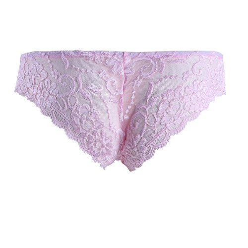 renvena Men's Floral Lace Briefs Sissy Pouch Panties Bikini Underwear Thongs Crossdress Lingerie2