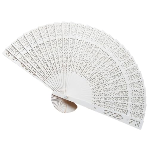 Openwork Carved Personalized Wooden Fan, 7.9 x 14.6 In Foldable Durable Custom Engraved Folding Fan,Sandalwood Elegant Handheld Fans for Summer Wedding Bridal Shower Guests Women (black) - image 4