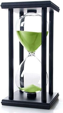 Bellaware 60 Minutes Hourglass, Wood Sand Timer,Green
