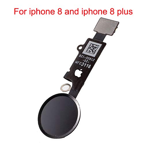 Afeax Compatible Home Button Main Key with Flex Cable Replacement for iPhone 8 and 8 Plus (Black or Space Grey)