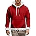Men's Christmas Santa Hoodie White Faux Fur Trim Solid Color Oversized Fashion Xmas Pullover Winter Casual Soft Top