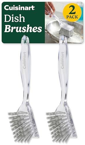 Cuisinart Dish Brush with Handle, 2 Pack, Firm Bristles