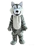 Huiyankej Adult Wolf Mascot Costume Suit for Halloween Fancy Dress