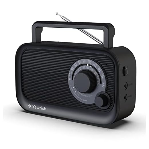 AM FM Radio with Best Reception, Bluetooth Speaker Portable Radio, DSP Plug in Wall,Battery Operated or AC Power with Headphone Jack, Large Tuning Knob for Home Kitchen Outdoor, Black
