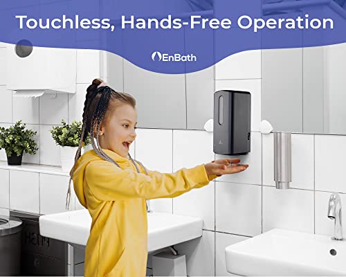Automatic Soap Dispenser Wall Mount/Commercial Hand Sanitizer Dispenser, Large 33.8 Oz (1000 Ml) Capacity - Refillable Liquid, Touchless, Wall Mounted Dispensers With Motion Sensor, Black #TOP1