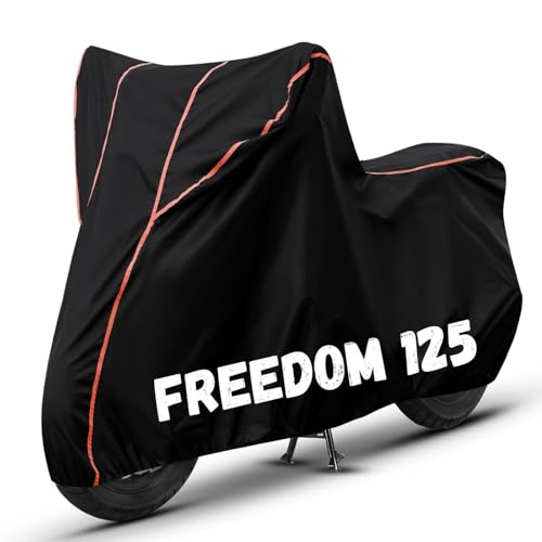 Image of Bike Cover for Freedom 125 100% Waterproof, Dustproof & Scratch Resistant| Fully Bottom Elastic UV Resistant Heavy Duty Body Cover | All Weather Outdoor Use