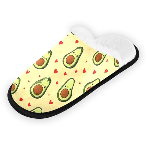 Drawn Yellow Cartoon Avocado Slippers For Women Men Soft Memory Foam Non-Slip Fruit Winter Indoor House Shoes Travel Slipper2