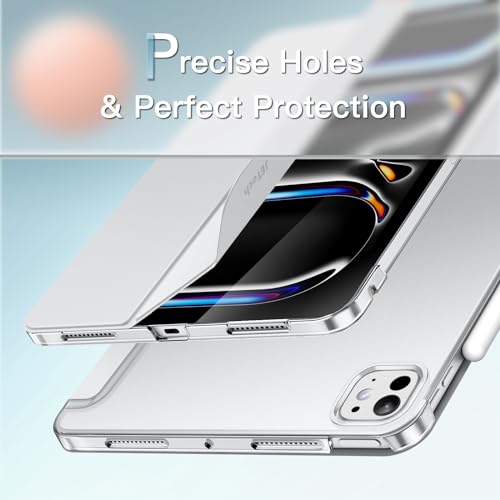 Image of JETech Cover Case for iPad Pro 13-Inch M4 (2024), Slim Stand Hard Back Shell Smart Cover with Auto Wake /Sleep (Silver)