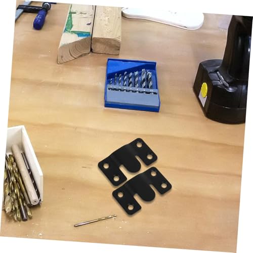 Image of SEWACC Interlocking Flush Mount Bracket Stainless Steel Photo Frame Buckle Heavy Duty Picture Hangers Wall Support Buckle Black Mounting Hooks
