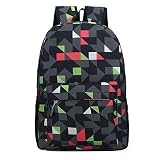 Mochila geométrica | Mochila estampada para la escuela, elegantes mochilas de celosía de rombos sobre la marcha, bolsa de almacenamiento de viaje al aire libre para adultos, mujeres y hombres, Wke-au