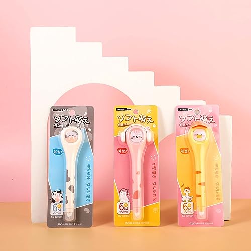 Bewudy 3 Pcs White Out Correction Tape Pen, Quick Dry Whiteout Correction Pen, 1/5\" x 236\" (5mmx6m), Cute Cartoon Pen Shaped Applicator Office School Supplies for Boy Girl - Thumbnail 7