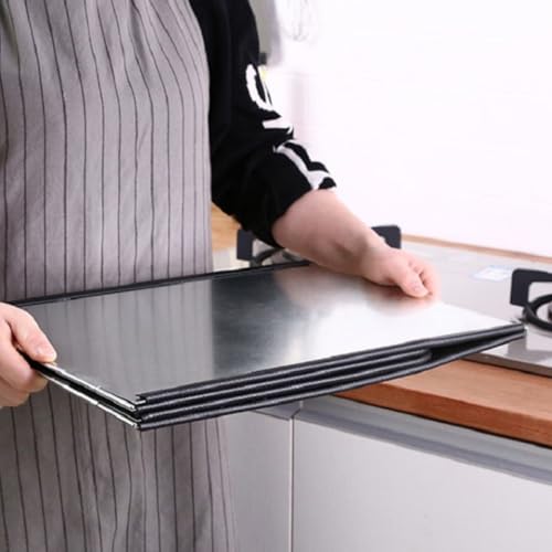 Deflector de aceite para estufa de gas protector de cocina con paneles abatibles 4